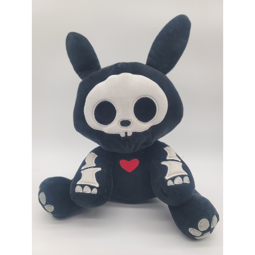 Skelanimals Jack Rabbit Plush 8" Black Skeleton Bunny Hasbro 2023 Goth Emo